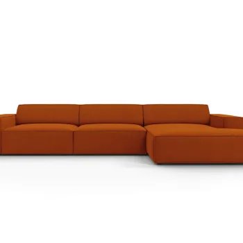 Coltar stanga 4 locuri, Jodie, Micadoni Home, BL, 284x166x70 cm, poliester, caramiziu imagine