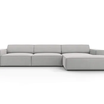 Coltar stanga 4 locuri, Jodie, Micadoni Home, BL, 284x166x70 cm, poliester, gri deschis imagine