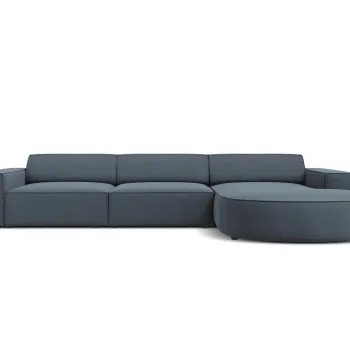 Coltar stanga 4 locuri, Jodie, Micadoni Home, BL, forma rotunjita, 284x166x70 cm, poliester, albastru imagine