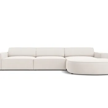 Coltar stanga 4 locuri, Jodie, Micadoni Home, BL, forma rotunjita, 284x166x70 cm, poliester, bej deschis imagine