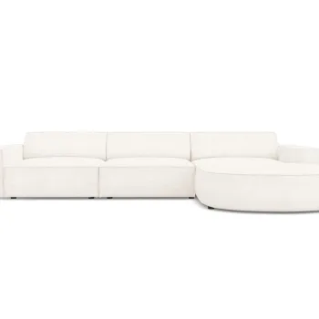 Coltar stanga 4 locuri, Jodie, Micadoni Home, BL, forma rotunjita, 284x166x70 cm, poliester Boucle, bej imagine