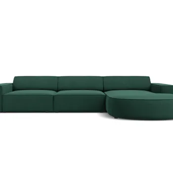 Coltar stanga 4 locuri, Jodie, Micadoni Home, BL, forma rotunjita, 284x166x70 cm, poliester, verde imagine