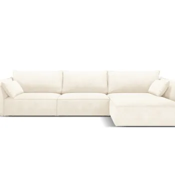 Coltar stanga 4 locuri, Kaelle, Micadoni Home, BL, 308x171x85 cm, poliester chenille, bej deschis imagine