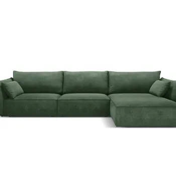Coltar stanga 4 locuri, Kaelle, Micadoni Home, BL, 308x171x85 cm, poliester chenille, verde bottle imagine