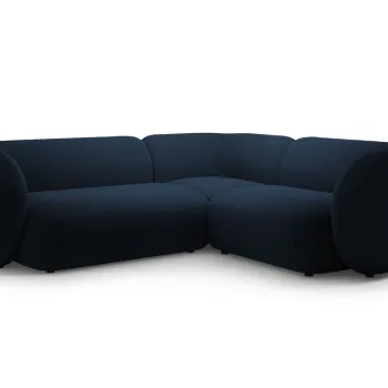 Coltar stanga 4 locuri, Kate, Micadoni, 252x220x76 cm, catifea, albastru regal imagine