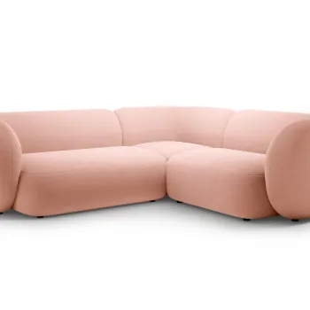 Coltar stanga 4 locuri, Kate, Micadoni, 252x220x76 cm, catifea, roz imagine