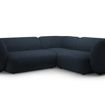 Coltar stanga 4 locuri, Kate, Micadoni, 252x220x76 cm, tesatura boucle, albastru inchis imagine