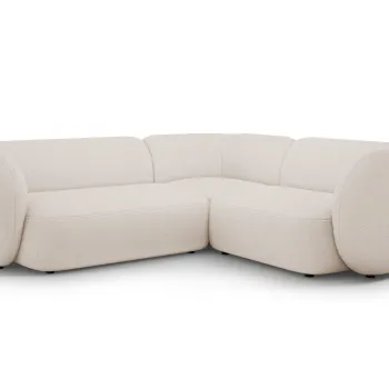 Coltar stanga 4 locuri, Kate, Micadoni, 252x220x76 cm, tesatura boucle, bej imagine