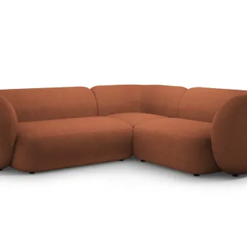 Coltar stanga 4 locuri, Kate, Micadoni, 252x220x76 cm, tesatura boucle, teracota imagine