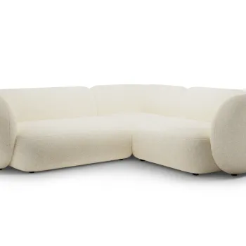 Coltar stanga 4 locuri, Kate, Micadoni, 252x220x76 cm, tesatura structurata, bej deschis imagine