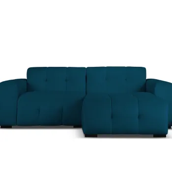 Coltar stanga 4 locuri, Kendal, Micadoni Home, BL, 256x173x79 cm, catifea, albastru navy imagine