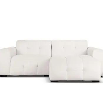 Coltar stanga 4 locuri, Kendal, Micadoni Home, BL, 256x173x79 cm, catifea, gri deschis imagine