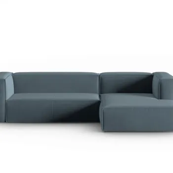 Coltar stanga 4 locuri, Mackay, Cosmopolitan Design, 282x166x73 cm, catifea, albastru imagine