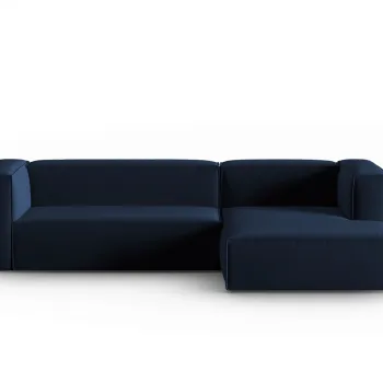 Coltar stanga 4 locuri, Mackay, Cosmopolitan Design, 282x166x73 cm, catifea, albastru royal imagine