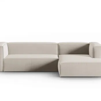 Coltar stanga 4 locuri, Mackay, Cosmopolitan Design, 282x166x73 cm, catifea, bej deschis imagine