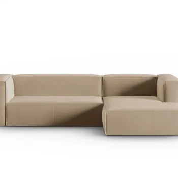 Coltar stanga 4 locuri, Mackay, Cosmopolitan Design, 282x166x73 cm, catifea, bej sand imagine