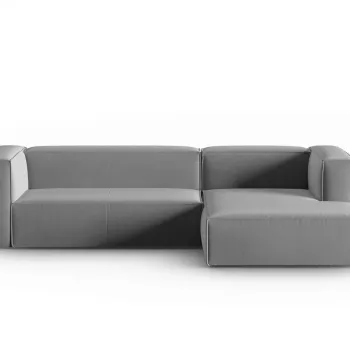 Coltar stanga 4 locuri, Mackay, Cosmopolitan Design, 282x166x73 cm, catifea, gri deschis imagine