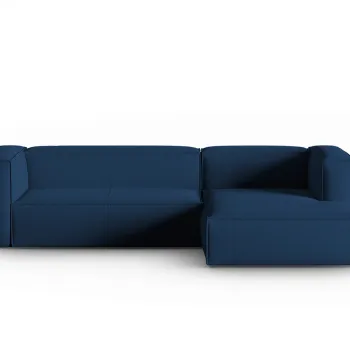 Coltar stanga 4 locuri, Mackay, Cosmopolitan Design, 282x166x73 cm, catifea tricotata, albastru inchis imagine