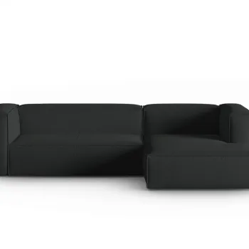 Coltar stanga 4 locuri, Mackay, Cosmopolitan Design, 282x166x73 cm, catifea tricotata, antracit imagine