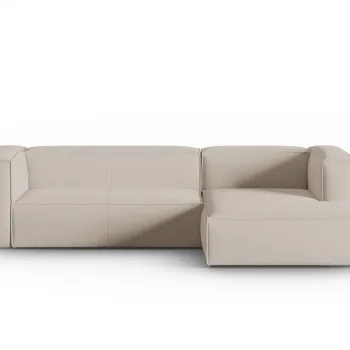 Coltar stanga 4 locuri, Mackay, Cosmopolitan Design, 282x166x73 cm, catifea tricotata, bej imagine