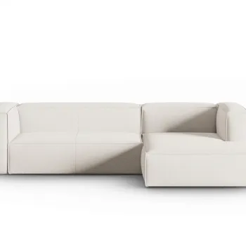 Coltar stanga 4 locuri, Mackay, Cosmopolitan Design, 282x166x73 cm, catifea tricotata, ivoriu imagine