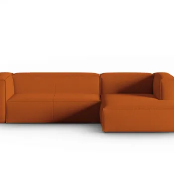 Coltar stanga 4 locuri, Mackay, Cosmopolitan Design, 282x166x73 cm, catifea tricotata, teracota imagine