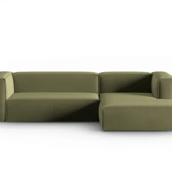 Coltar stanga 4 locuri, Mackay, Cosmopolitan Design, 282x166x73 cm, catifea, verde deschis imagine