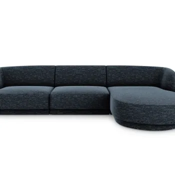 Coltar stanga 4 locuri, Miley, Micadoni Home, BL, 259x155x74 cm, poliester chenille, albastru regal imagine