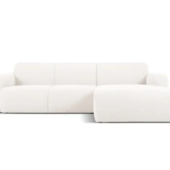 Coltar stanga 4 locuri, Molino-101, Micadoni Home, 250x170x72 cm, tesatura boucle, alb imagine