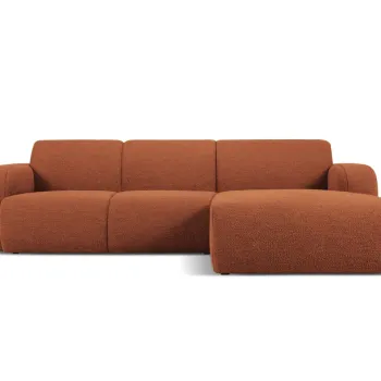 Coltar stanga 4 locuri, Molino-101, Micadoni Home, 250x170x72 cm, tesatura boucle, maro imagine