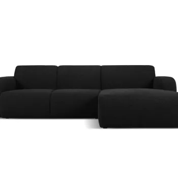 Coltar stanga 4 locuri, Molino-101, Micadoni Home, 250x170x72 cm, tesatura boucle, negru imagine