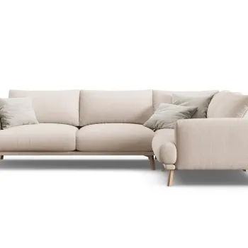 Coltar stanga 4 locuri, Naomi, Micadoni Home, 280x195x75 cm, tesatura structurata, bej imagine