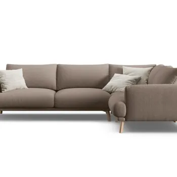 Coltar stanga 4 locuri, Naomi, Micadoni Home, 280x195x75 cm, tesatura structurata, cappuccino imagine