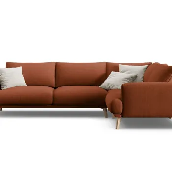 Coltar stanga 4 locuri, Naomi, Micadoni Home, 280x195x75 cm, tesatura structurata, caramiziu imagine
