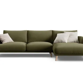 Coltar stanga 4 locuri, Naomi, Micadoni Home, 285x170x75 cm, catifea, verde imagine