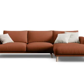 Coltar stanga 4 locuri, Naomi, Micadoni Home, 285x170x75 cm, tesatura structurata, caramiziu imagine