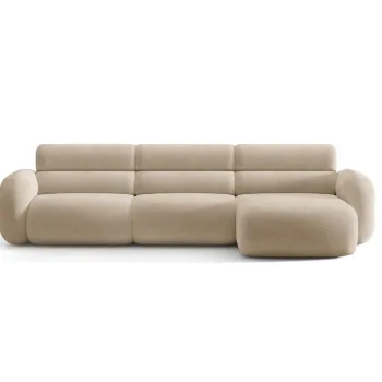 Coltar stanga 4 locuri, Neo, Micadoni Home, 305x165x83 cm, tesatura Chenille, bej inchis imagine