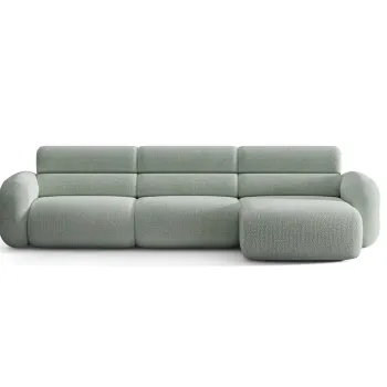 Coltar stanga 4 locuri, Neo, Micadoni Home, 305x165x83 cm, tesatura Chenille Silencio, albastru muted imagine