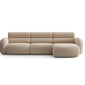 Coltar stanga 4 locuri, Neo, Micadoni Home, 305x165x83 cm, tesatura Chenille Silencio, bej sand imagine