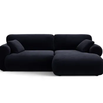 Coltar stanga 4 locuri, Ophelia, Micadoni Home, 236x164x84 cm, catifea, albastru regal imagine