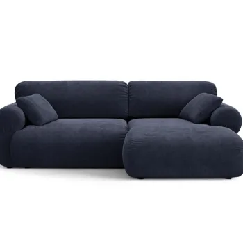Coltar stanga 4 locuri, Ophelia, Micadoni Home, 236x164x84 cm, tesatura structurata, albastru navy imagine