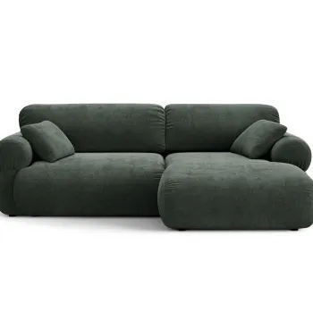 Coltar stanga 4 locuri, Ophelia, Micadoni Home, 236x164x84 cm, tesatura structurata, verde muschi imagine