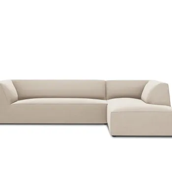 Coltar stanga 4 locuri, Ruby, Micadoni Home, BL, 273x180x69 cm, catifea, bej imagine