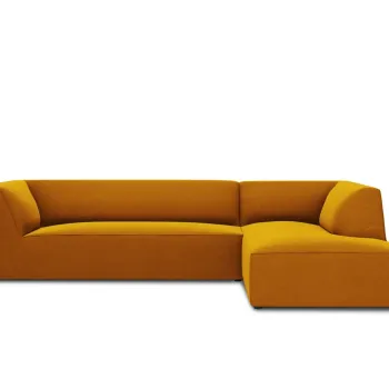 Coltar stanga 4 locuri, Ruby, Micadoni Home, BL, 273x180x69 cm, catifea, galben imagine