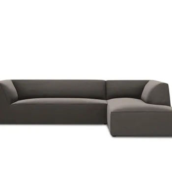 Coltar stanga 4 locuri, Ruby, Micadoni Home, BL, 273x180x69 cm, catifea, gri inchis imagine