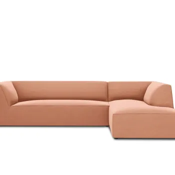 Coltar stanga 4 locuri, Ruby, Micadoni Home, BL, 273x180x69 cm, catifea, roz imagine