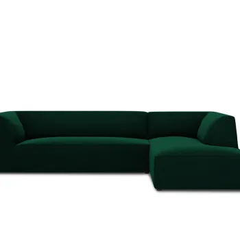 Coltar stanga 4 locuri, Ruby, Micadoni Home, BL, 273x180x69 cm, catifea, verde bottle imagine