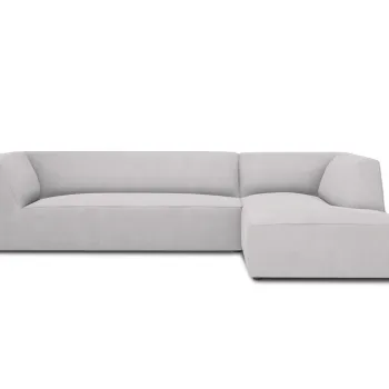 Coltar stanga 4 locuri, Ruby, Micadoni Home, BL, 273x180x69 cm, poliester, gri deschis imagine