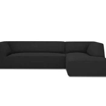 Coltar stanga 4 locuri, Ruby, Micadoni Home, BL, 273x180x69 cm, poliester, negru imagine