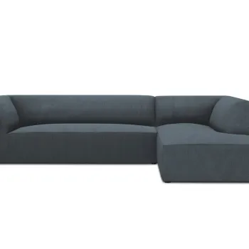 Coltar stanga 4 locuri, Ruby, Micadoni Home, BL, 273x180x69 cm, velur, albastru imagine